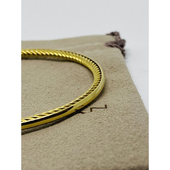 DAVID YURMAN Confetti Bangle Bracelet Diamonds 18K Yellow Gold  7.5” 2.6MM Wide - Picture 4 of 10